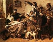 Jan Steen As the Old Sing.So Twitter the Young china oil painting reproduction